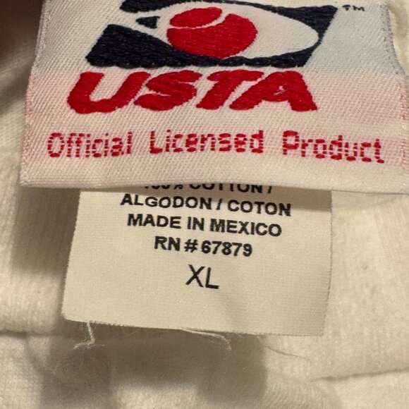1998 Vintage 30th Anniv. US Open tennis white t-shirt- short sleeves- unisex XL - Picture 4 of 4